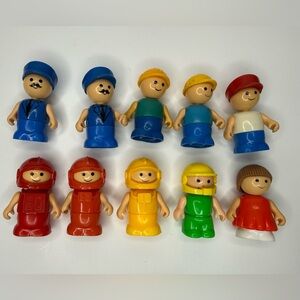 VINTAGE 70'S 80'S PLAYSKOOL PLAYMATES LI'L PEOPLE LOT OF 10 FIGURES ASTRONAUTS
